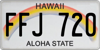 HI license plate FFJ720