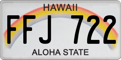 HI license plate FFJ722