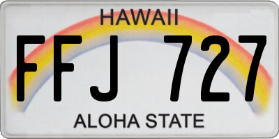 HI license plate FFJ727