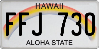HI license plate FFJ730