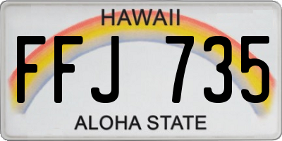 HI license plate FFJ735