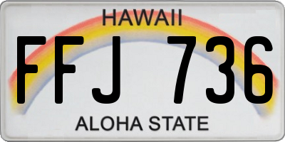 HI license plate FFJ736