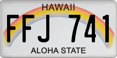 HI license plate FFJ741
