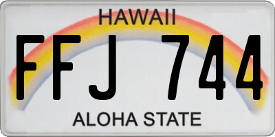 HI license plate FFJ744