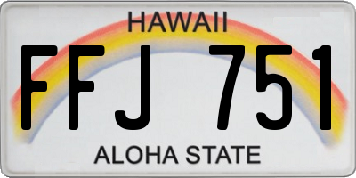 HI license plate FFJ751