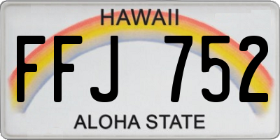 HI license plate FFJ752