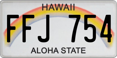 HI license plate FFJ754