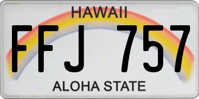 HI license plate FFJ757