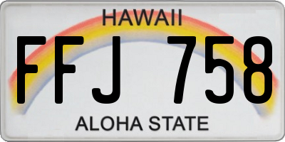 HI license plate FFJ758