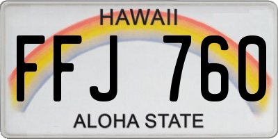 HI license plate FFJ760