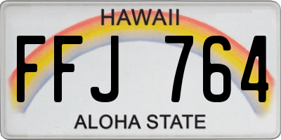 HI license plate FFJ764