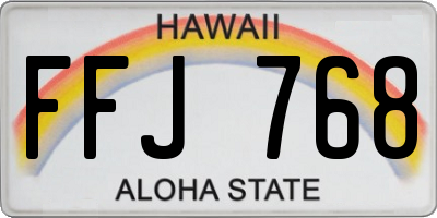 HI license plate FFJ768