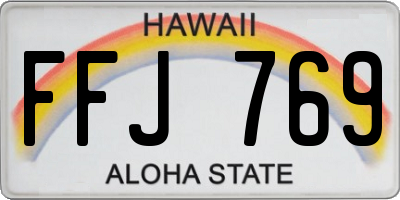 HI license plate FFJ769