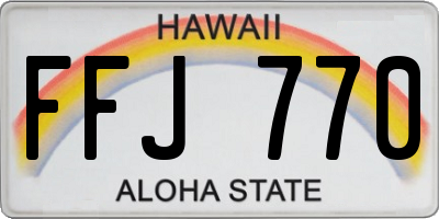 HI license plate FFJ770