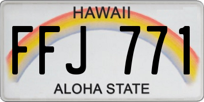 HI license plate FFJ771