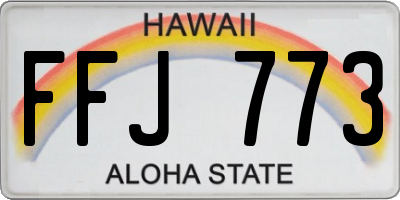 HI license plate FFJ773