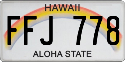 HI license plate FFJ778