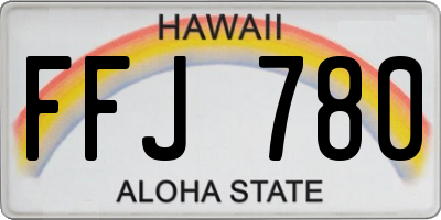 HI license plate FFJ780