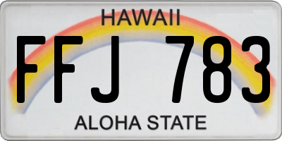 HI license plate FFJ783