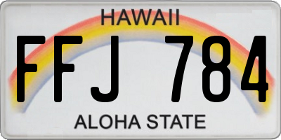 HI license plate FFJ784