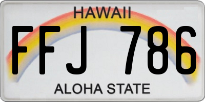 HI license plate FFJ786