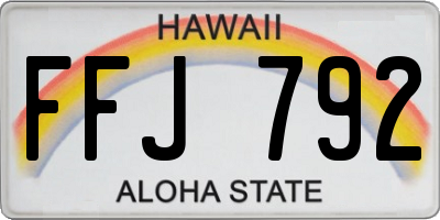HI license plate FFJ792