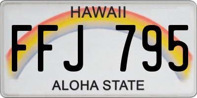 HI license plate FFJ795