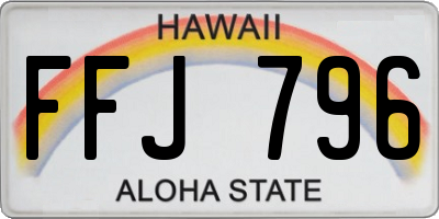 HI license plate FFJ796