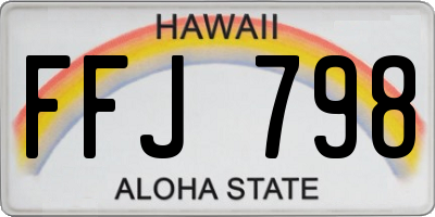 HI license plate FFJ798