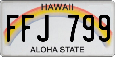 HI license plate FFJ799