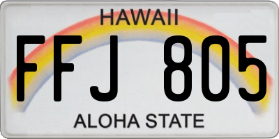 HI license plate FFJ805