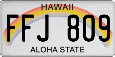 HI license plate FFJ809