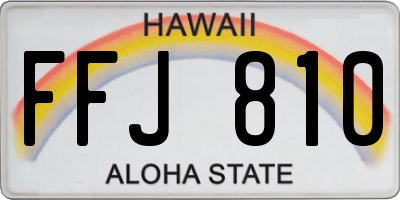 HI license plate FFJ810