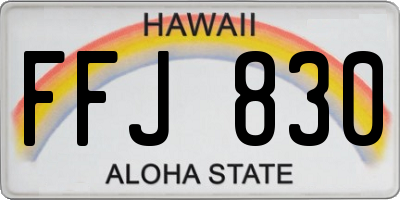 HI license plate FFJ830