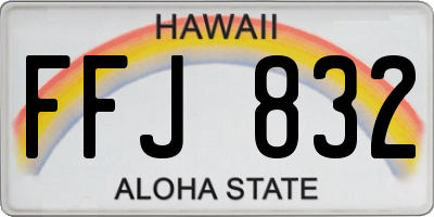HI license plate FFJ832