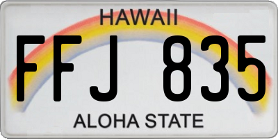 HI license plate FFJ835