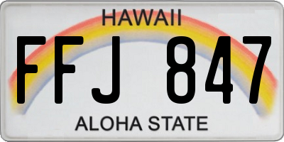 HI license plate FFJ847