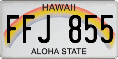 HI license plate FFJ855
