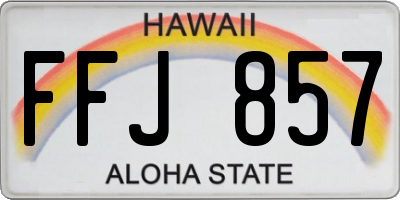 HI license plate FFJ857