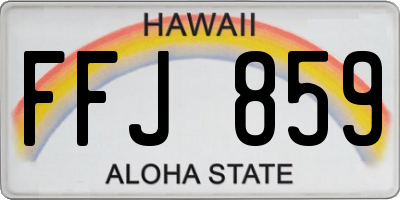 HI license plate FFJ859