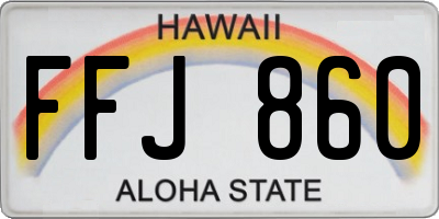 HI license plate FFJ860