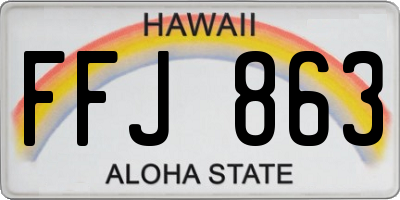 HI license plate FFJ863