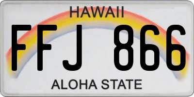 HI license plate FFJ866