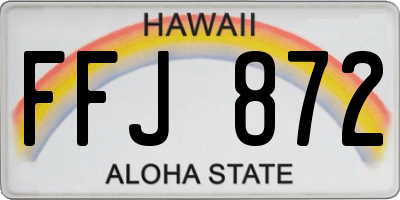 HI license plate FFJ872