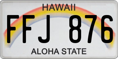 HI license plate FFJ876
