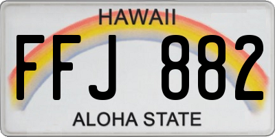 HI license plate FFJ882