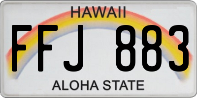 HI license plate FFJ883