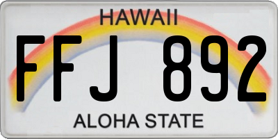 HI license plate FFJ892