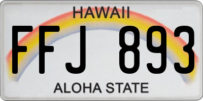 HI license plate FFJ893