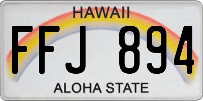 HI license plate FFJ894